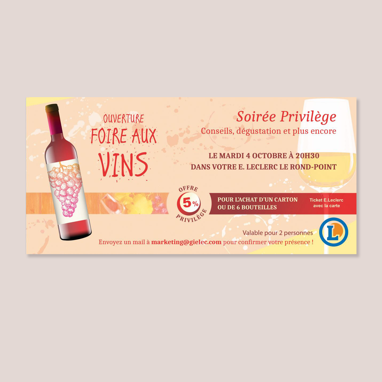 Carton d'invitation la foire aux vins