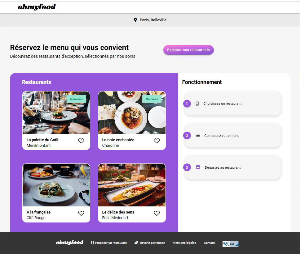 site internet Ohmyfood